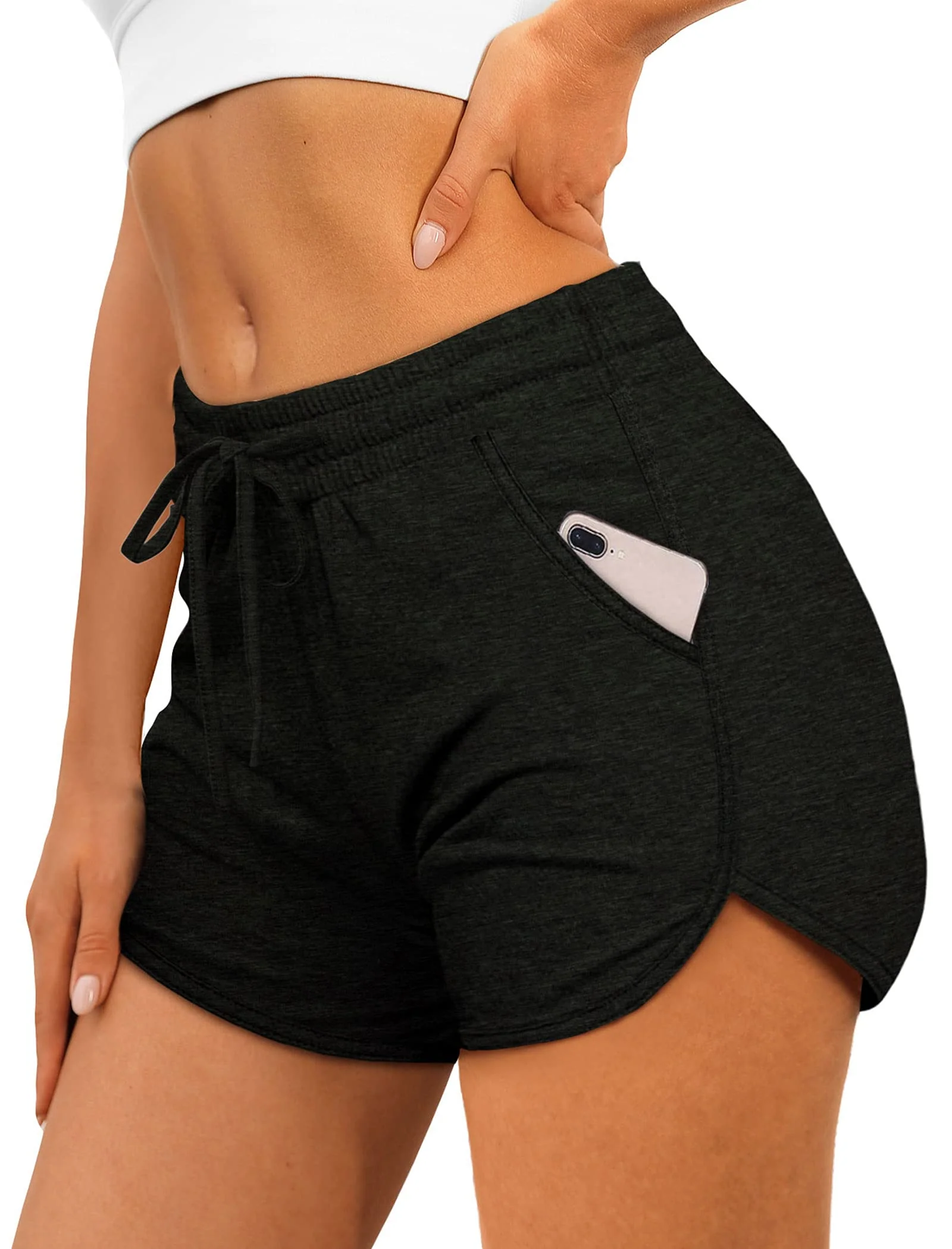Workout Shorts for Women Back to School Outfits for Teachers Running Athletic Shorts Black M