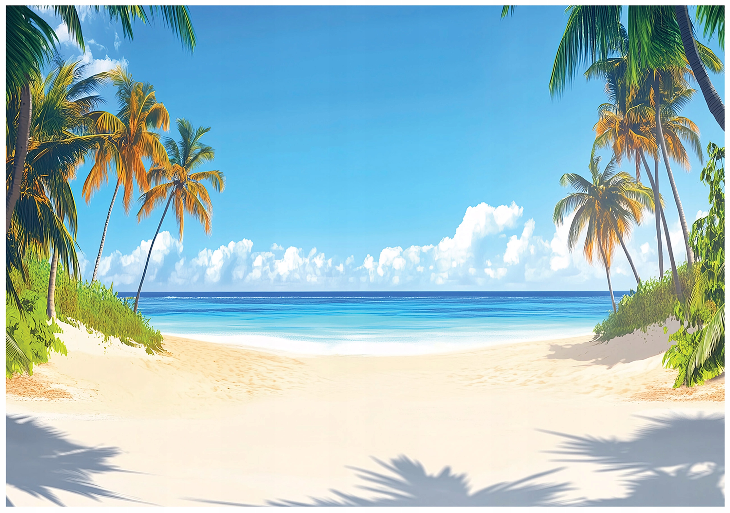 3D wall mural beach sea palm trees nature for bedroom living room wall