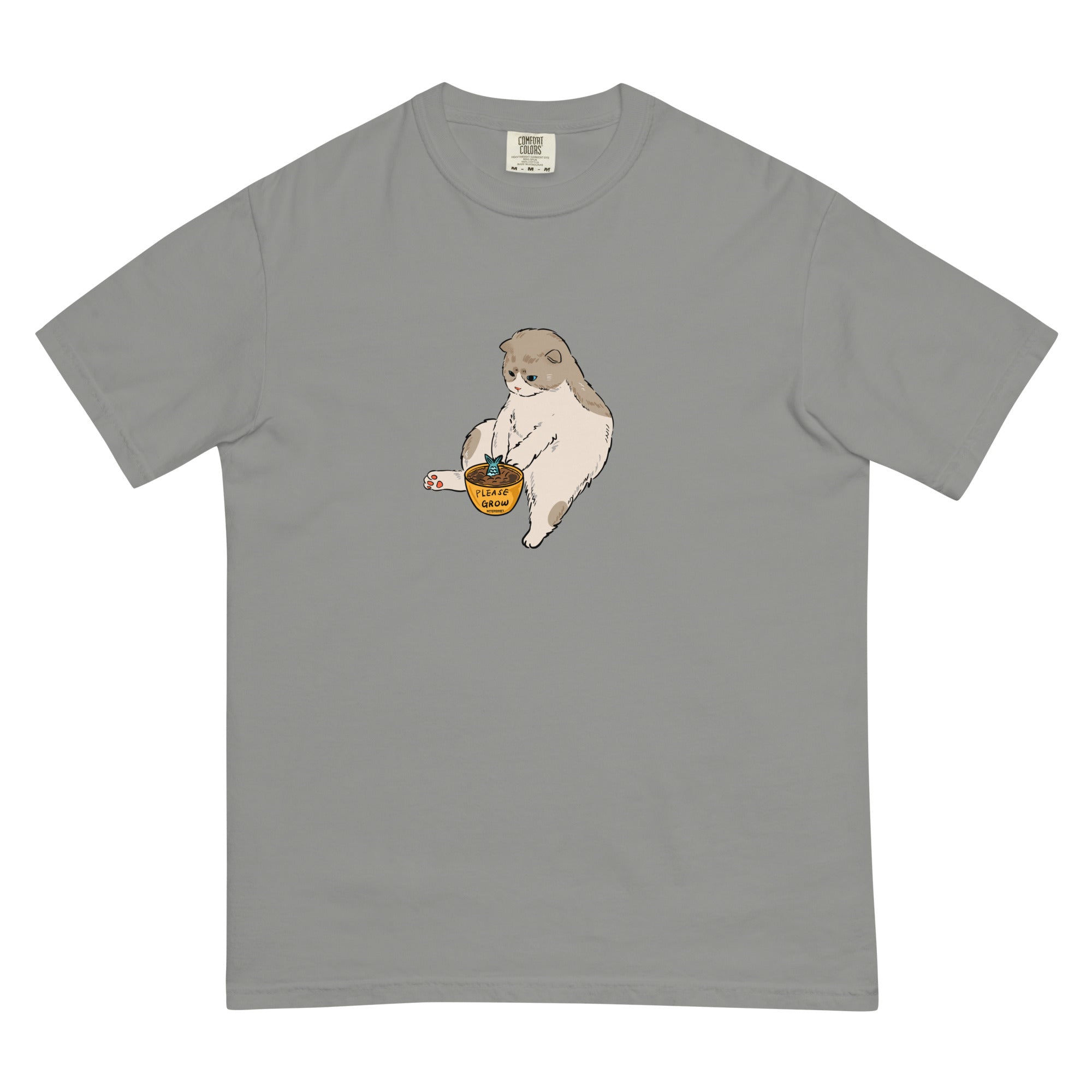 Spring blooms. Cat graphic T shirt. Streetwear