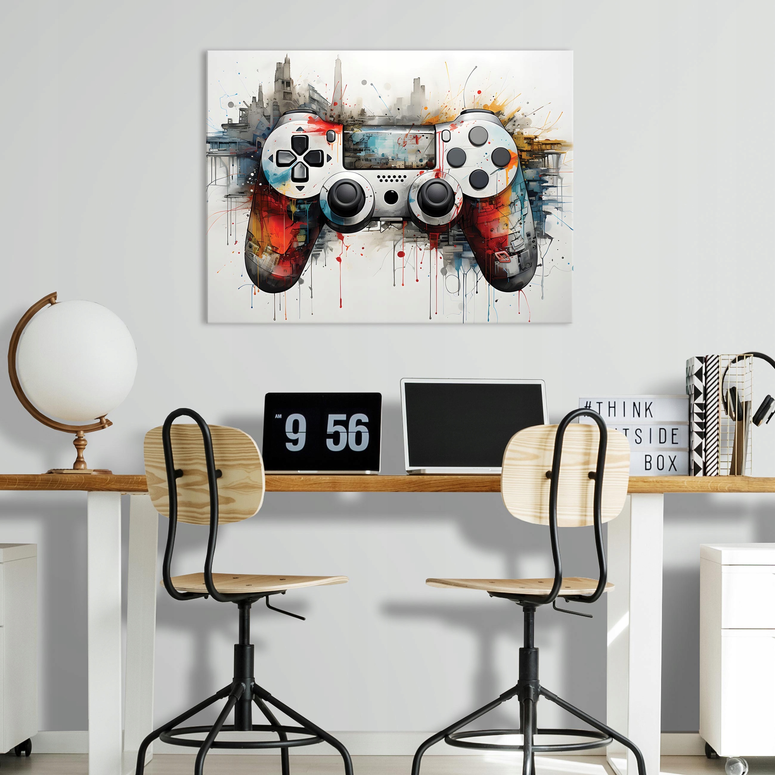 Picture for gamers Youth gaming graffiti on canvas wall large 60x40