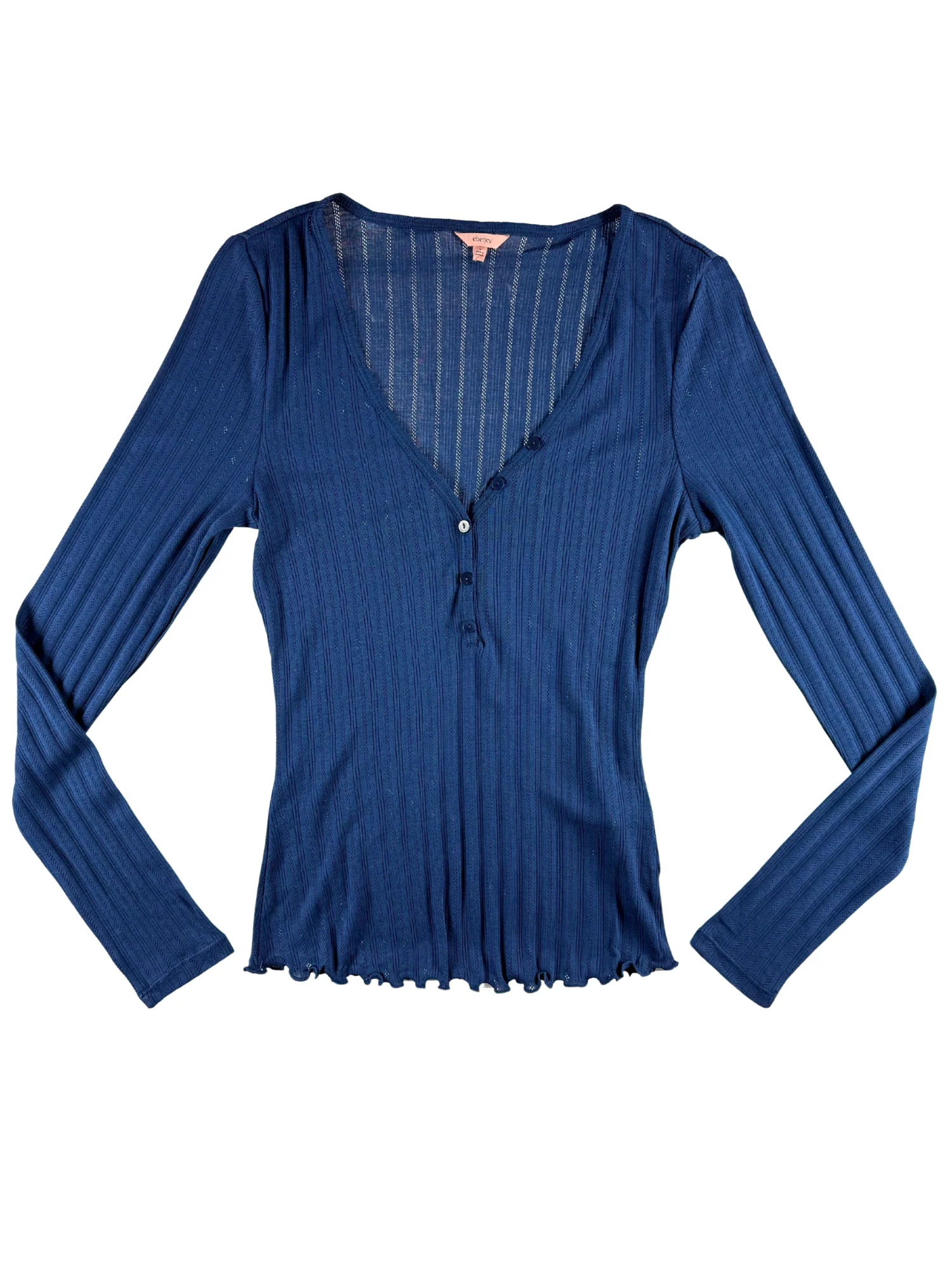 Eberjey Pointelle V-Neck Henley