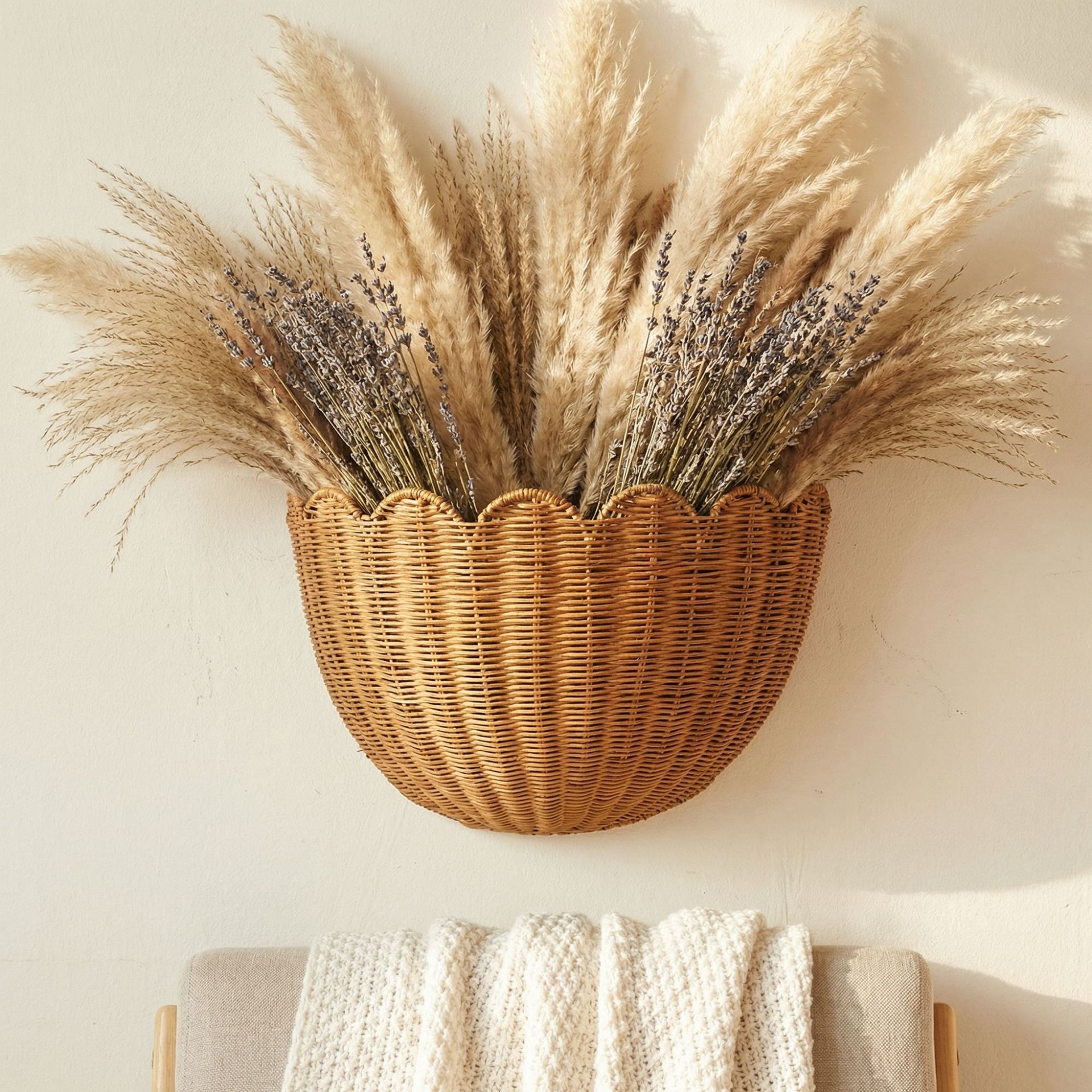 Pastoral Kaze Jun handmade rattan wall hanging home storage basket homestay decorative toys sundries storage basket rattan art