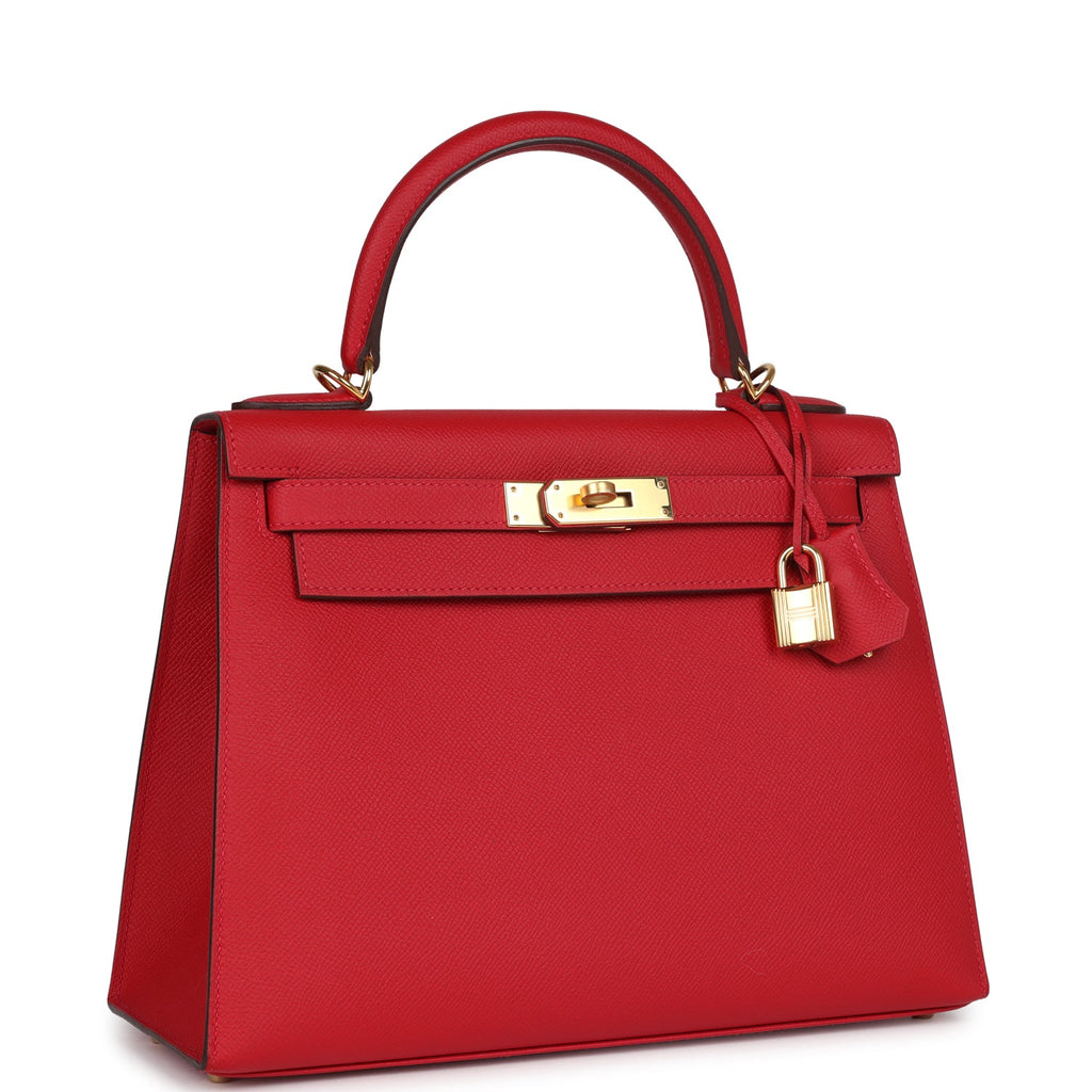 Kelly Sellier 28 Rouge Casaque Epsom Gold Hardware