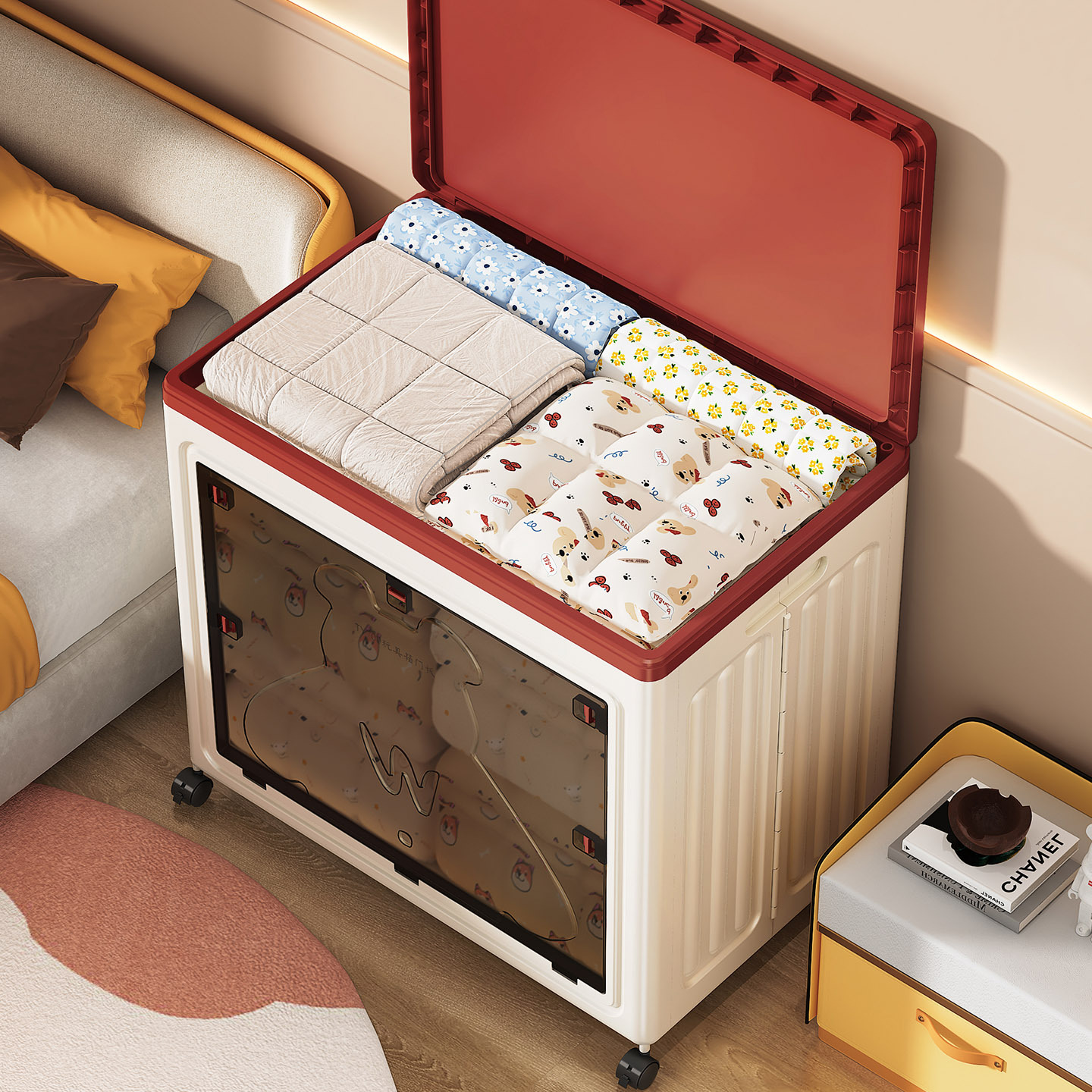 70cm Clothes Storage Large-Capacity Storage Box Household Extra-Large Bedroom Organizing Toy Storage Box Flip-Top Foldableable