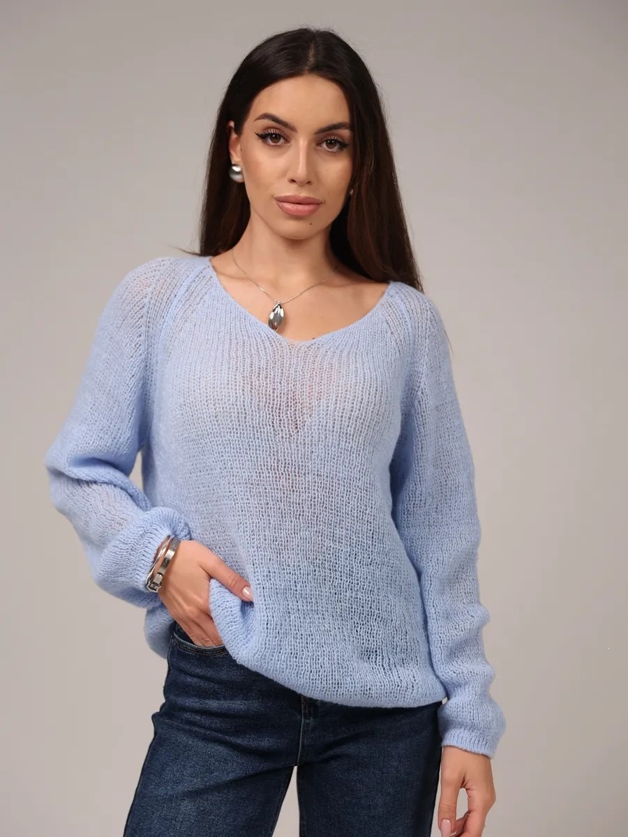 Spring and summer knitted sunscreen shirt with collar, solid color, hollow, sexy, thin knit concealer.