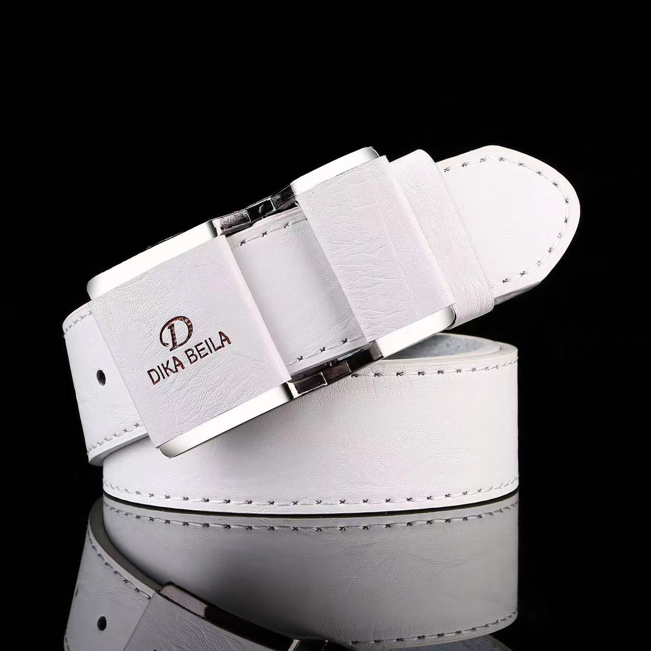 Men's Business Casual PU Leather Buckle Detail Belts
