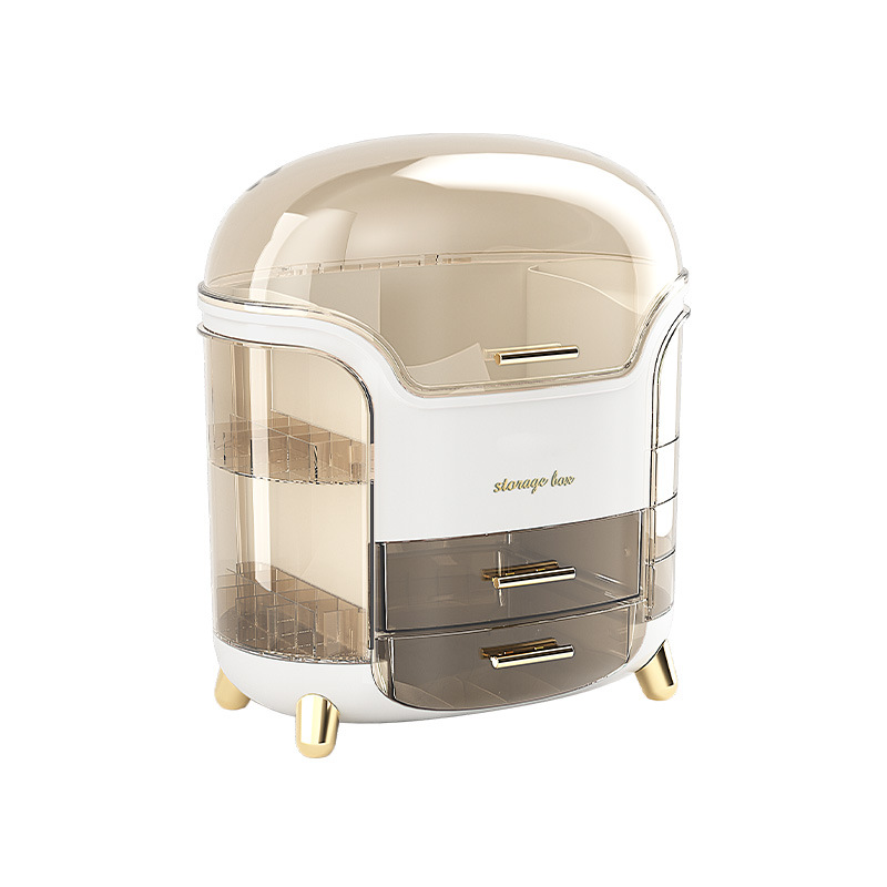 Cosmetics Storage Box, Beauty Large-Capacity Desktop Skin Care Product Compartment Storage Box, Lipstick Powder Brush Dust-Proof Storage Rack