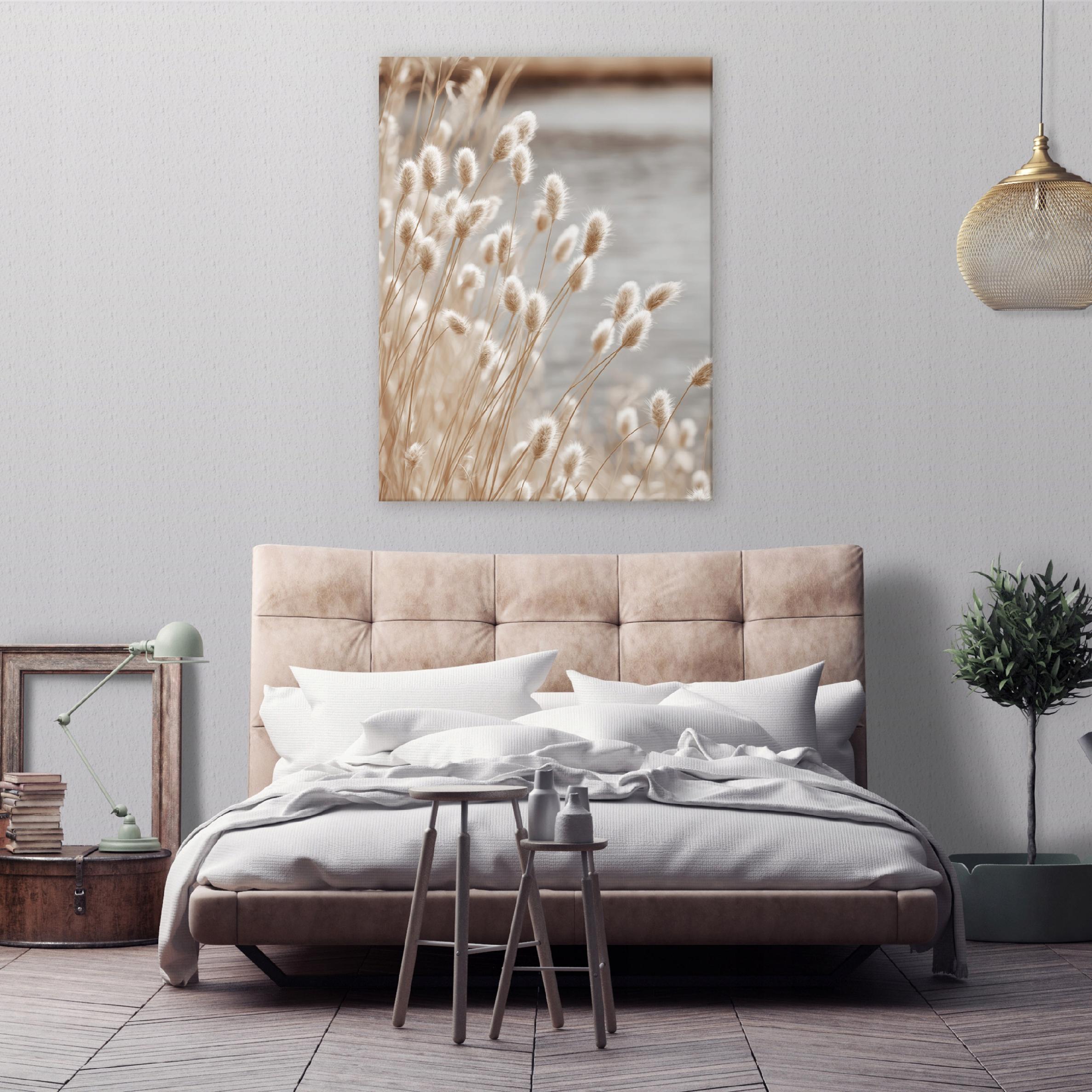 Boho Nature Pampas Grass Canvas Art for the Bedroom or Living Room (40x30)