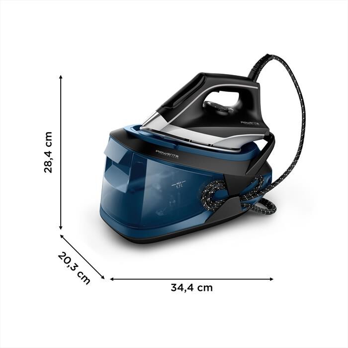 ROWENTA - VR8322 Ferro da stiro a vapore-Nero & Blu Hip Jungle