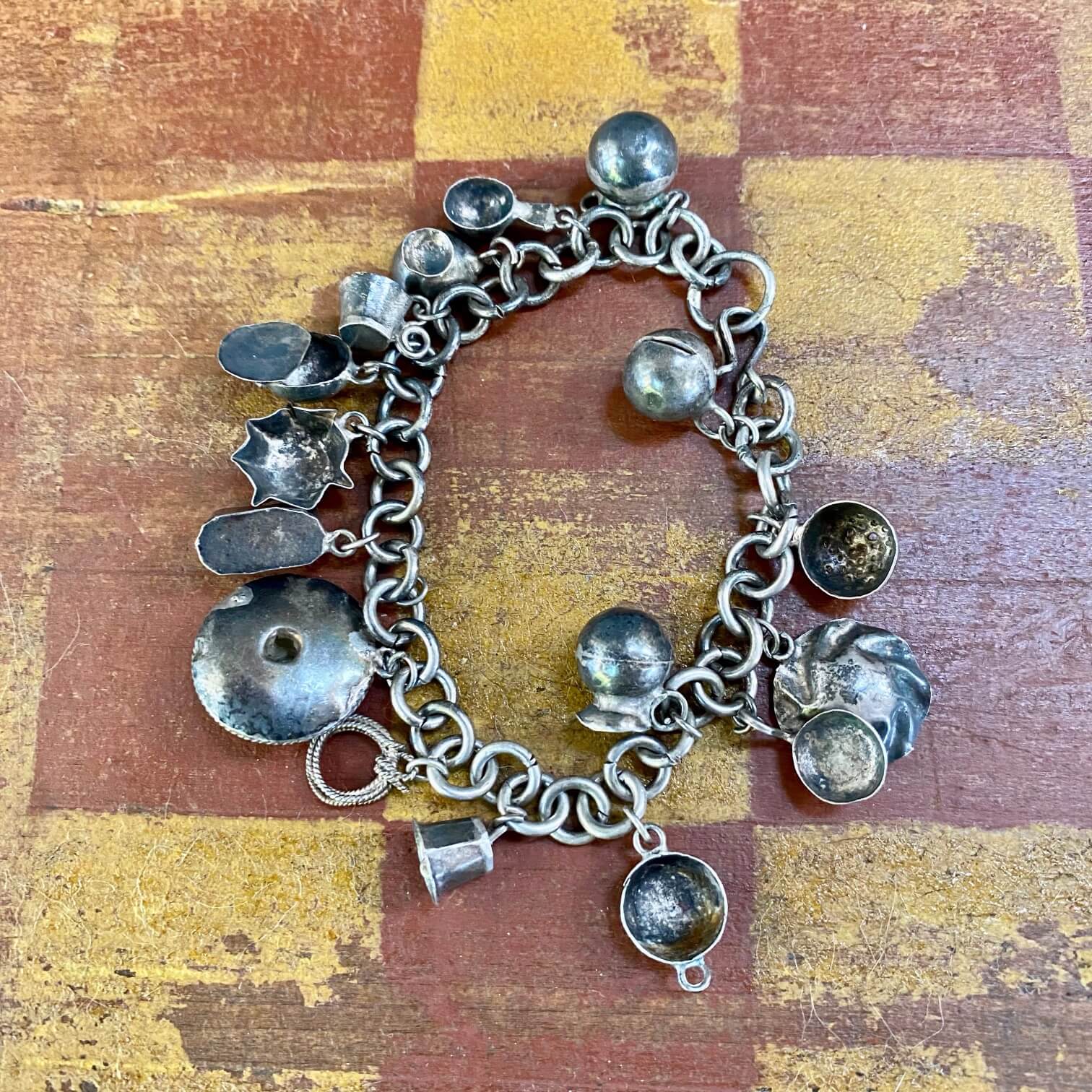 1930s Mexican Pots and Pans Charm Bracelet