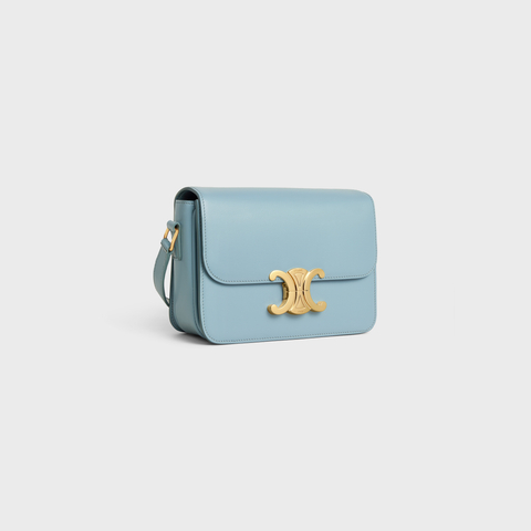 TEEN TRIOMPHE BAG IN SHINY CALFSKIN CALIFORNIA BLUE