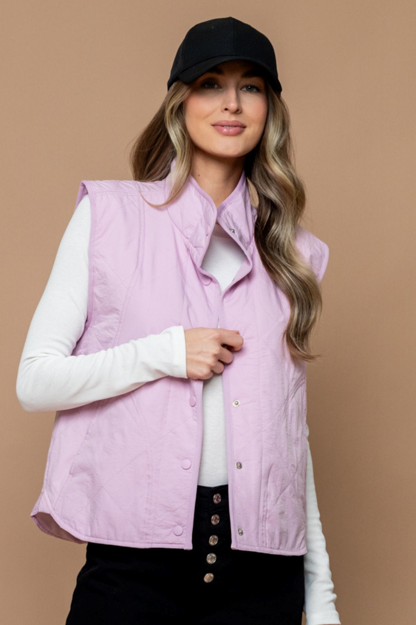 ‌Sky Tech Quilted Snap Vest