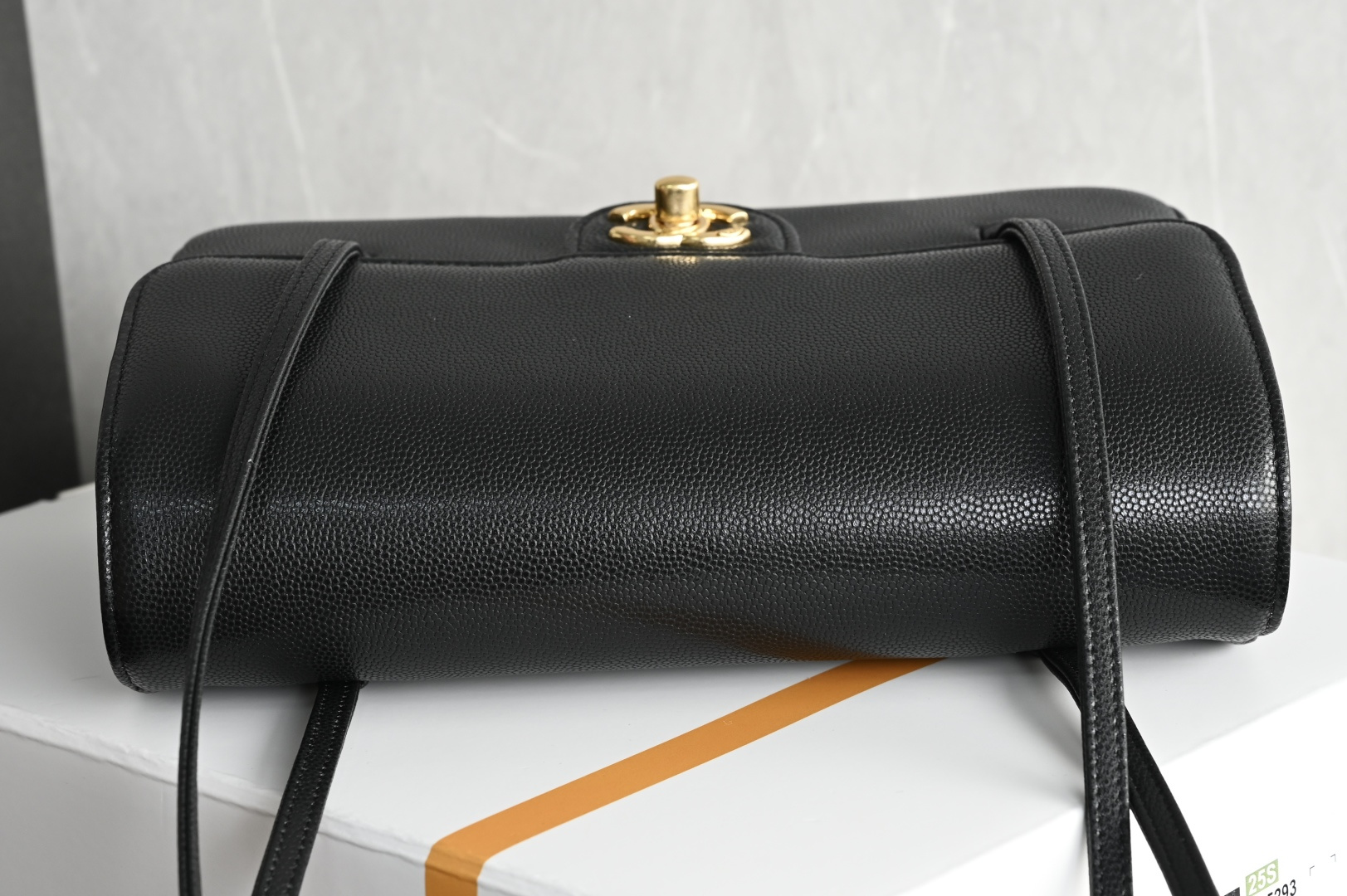 26P Preppy Coco Small Flap Bag in Black Grained Shiny Calfskin with Gold-Tone Hardware - Mocuir