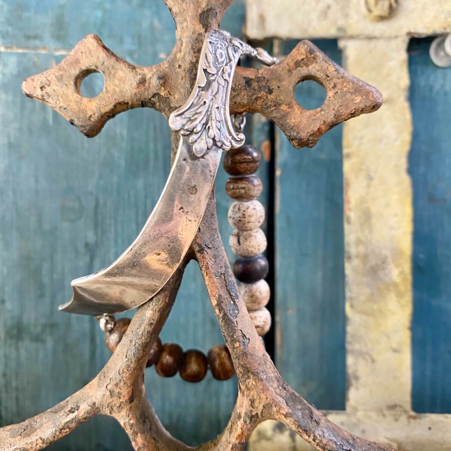 Beaded Sterling Silver Saif Sword Bracelet