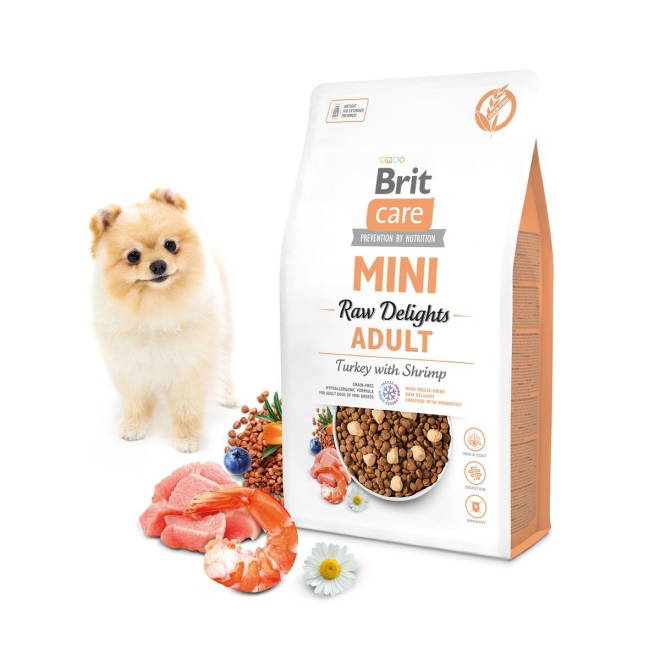 Brit Care Dog Mini Adult Raw Delights Turkey & Shrimp 2 kg