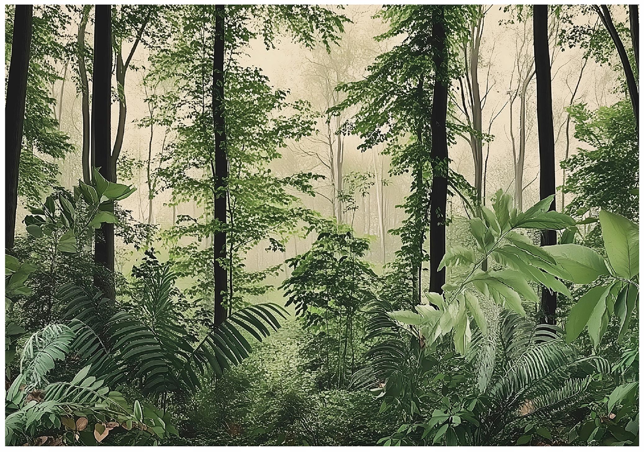 Wall mural forest trees nature bedroom living room wallpaper non-woven