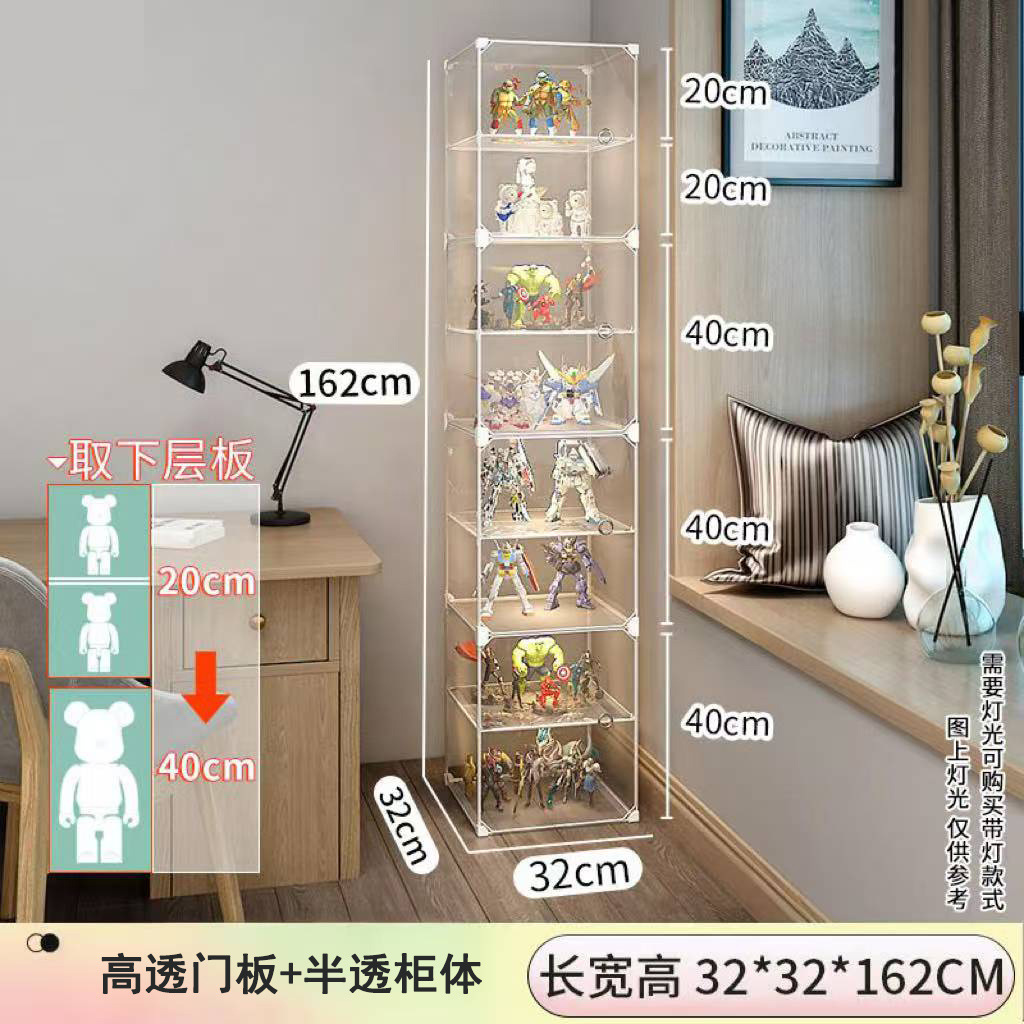 Customized Hand-Made Display Cabinet Building Block Storage Box Household Transparent Children's Toys Dust-Proof Model Display Shelf