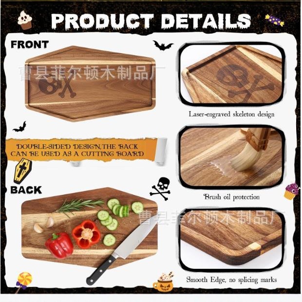 Dessert bread plate, afternoon tea fruit plate, acacia wooden pallet