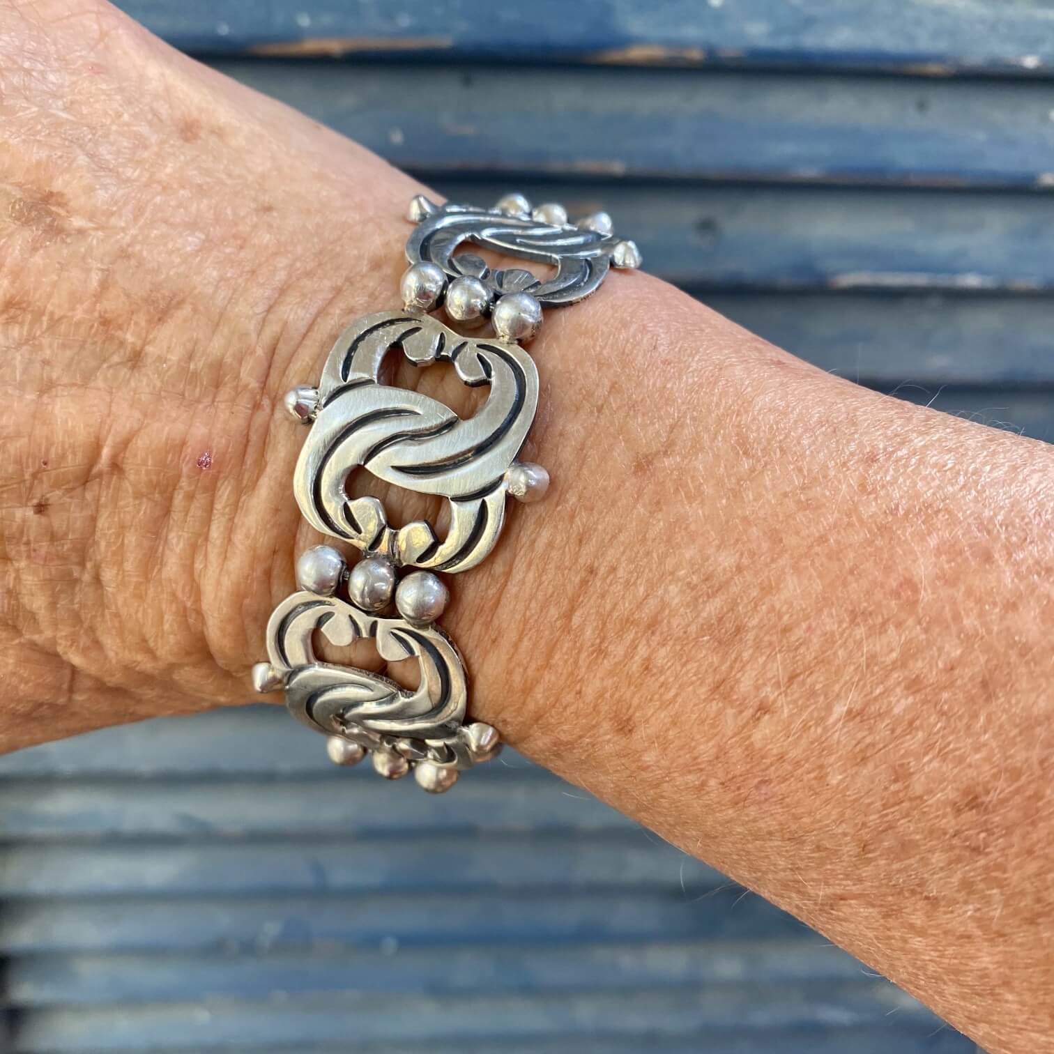 Vintage Sterling Silver Bracelet Taxco Mexico