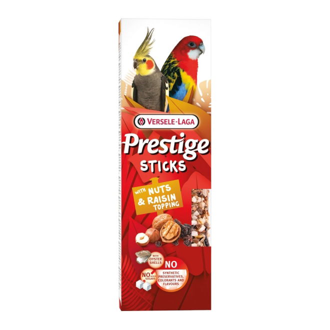 Versele-Laga Prestige Sticks Big Parakeets nøtter & rosiner 140 g