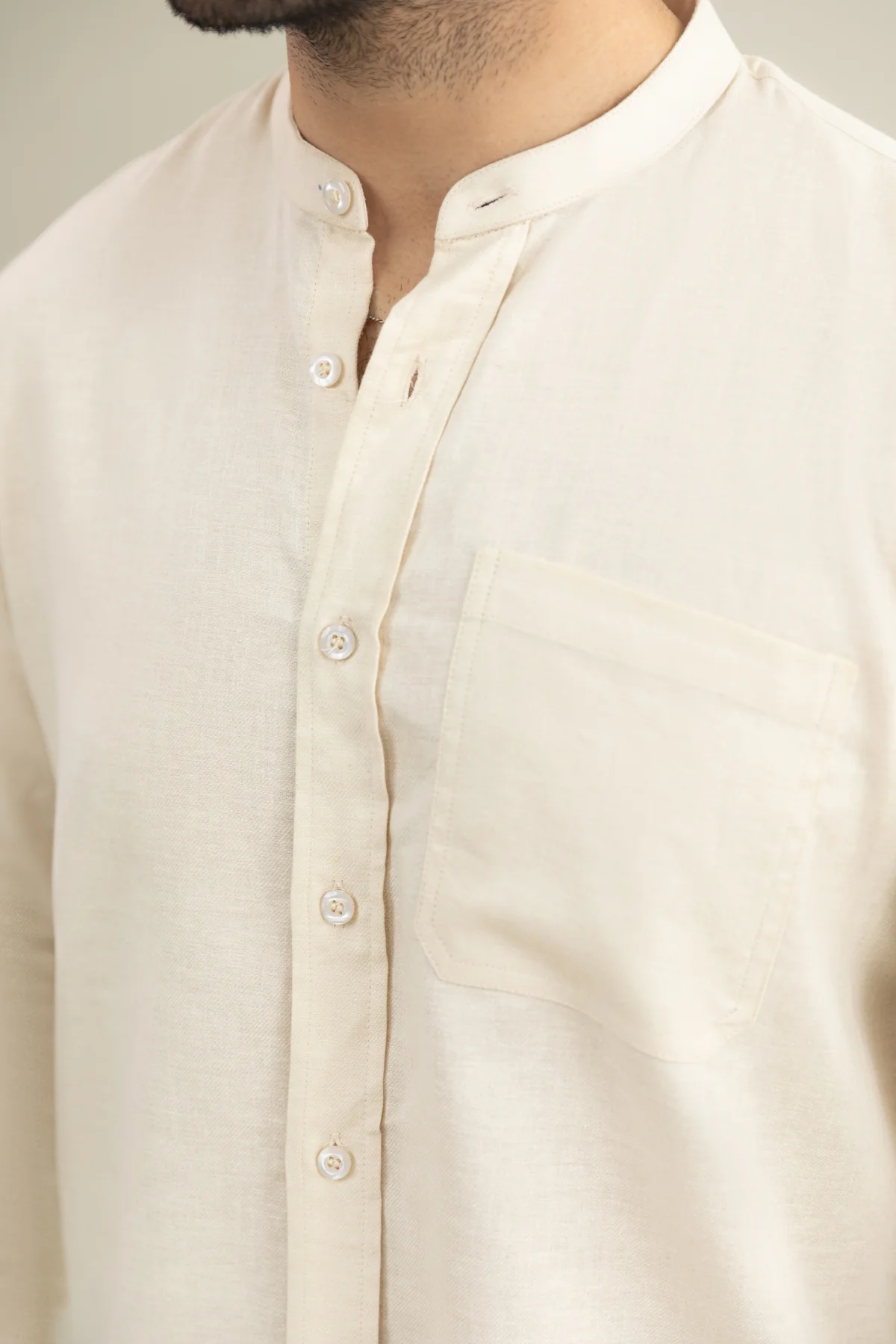 Band Collar Shirt - SMSH201B425