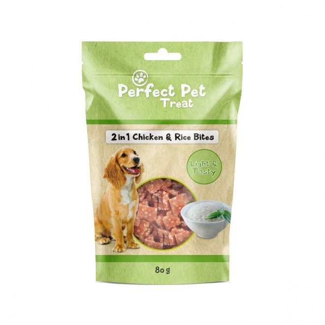 Perfect Pet 2-in-1 Kylling & Ris Bites 80 g