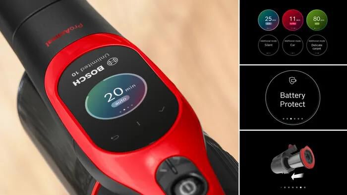 BOSCH - Aspirapolvere ricaricabile BCS1041PET-Black,Red