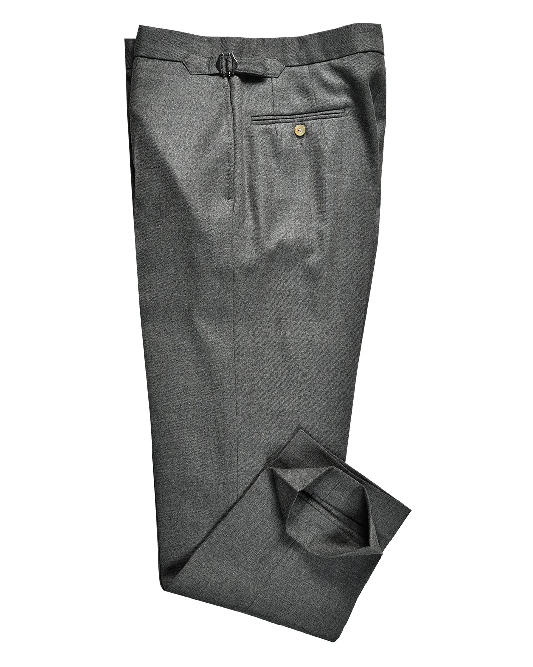Ash Grey Wool Flannel Dress Pant