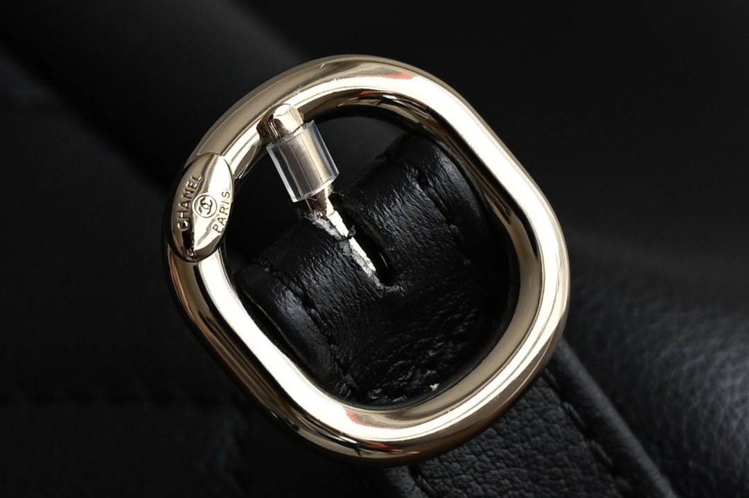 25C Backpack in Black Caviar Leather with Light Gold-Tone Hardware (Model AS4563) - Mocuir