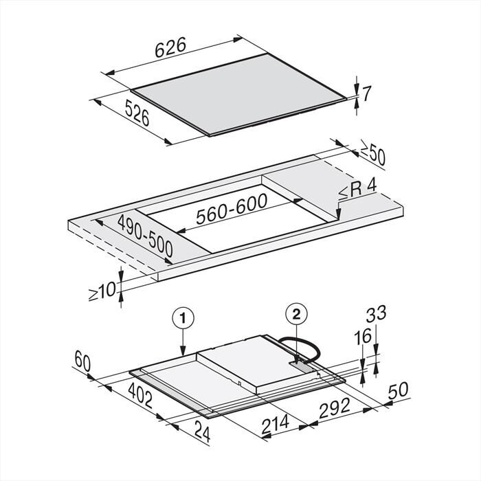 MIELE - Piano cottura elettrico KM 7221 FR 62,6 cm-Nero