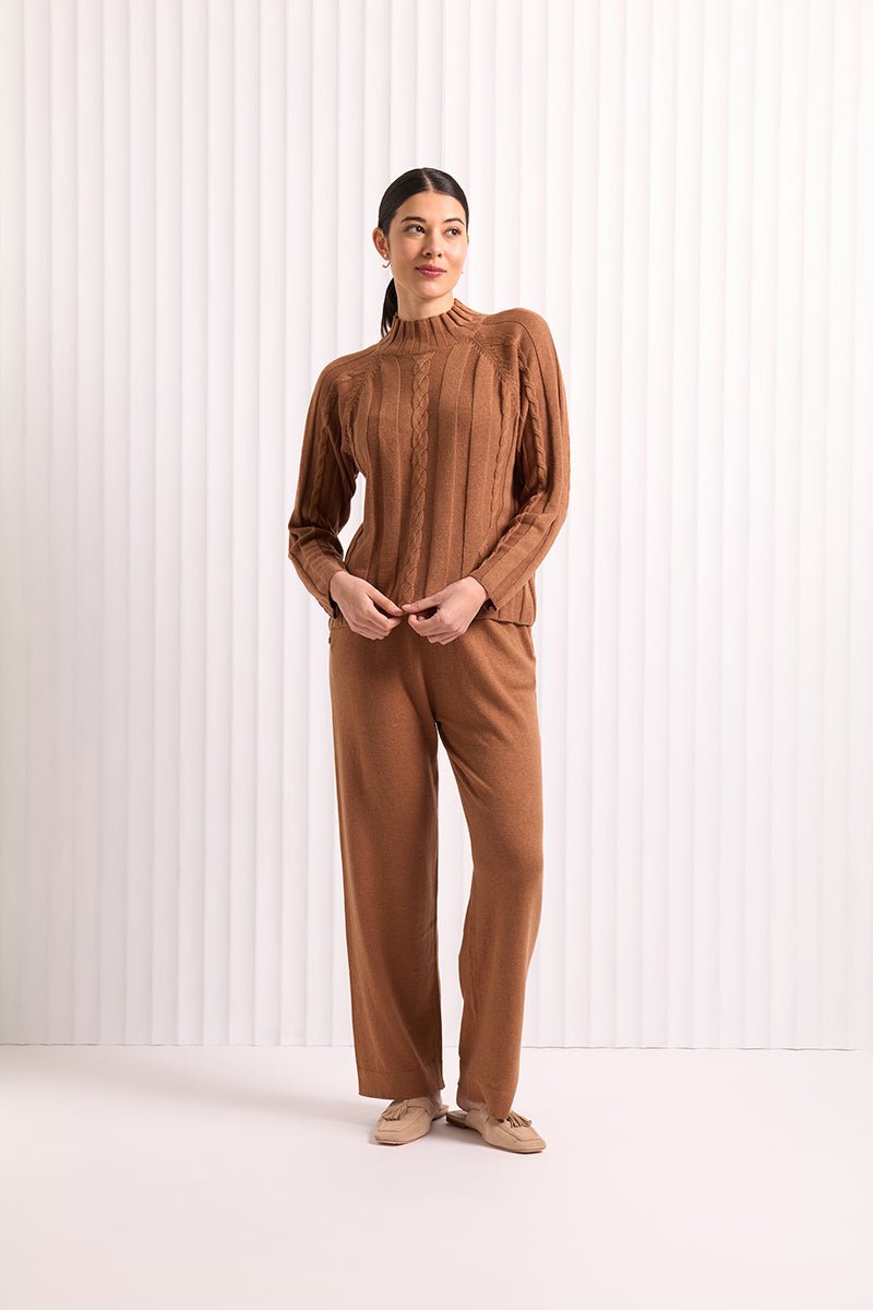 Cashmere-Blend Wide Leg