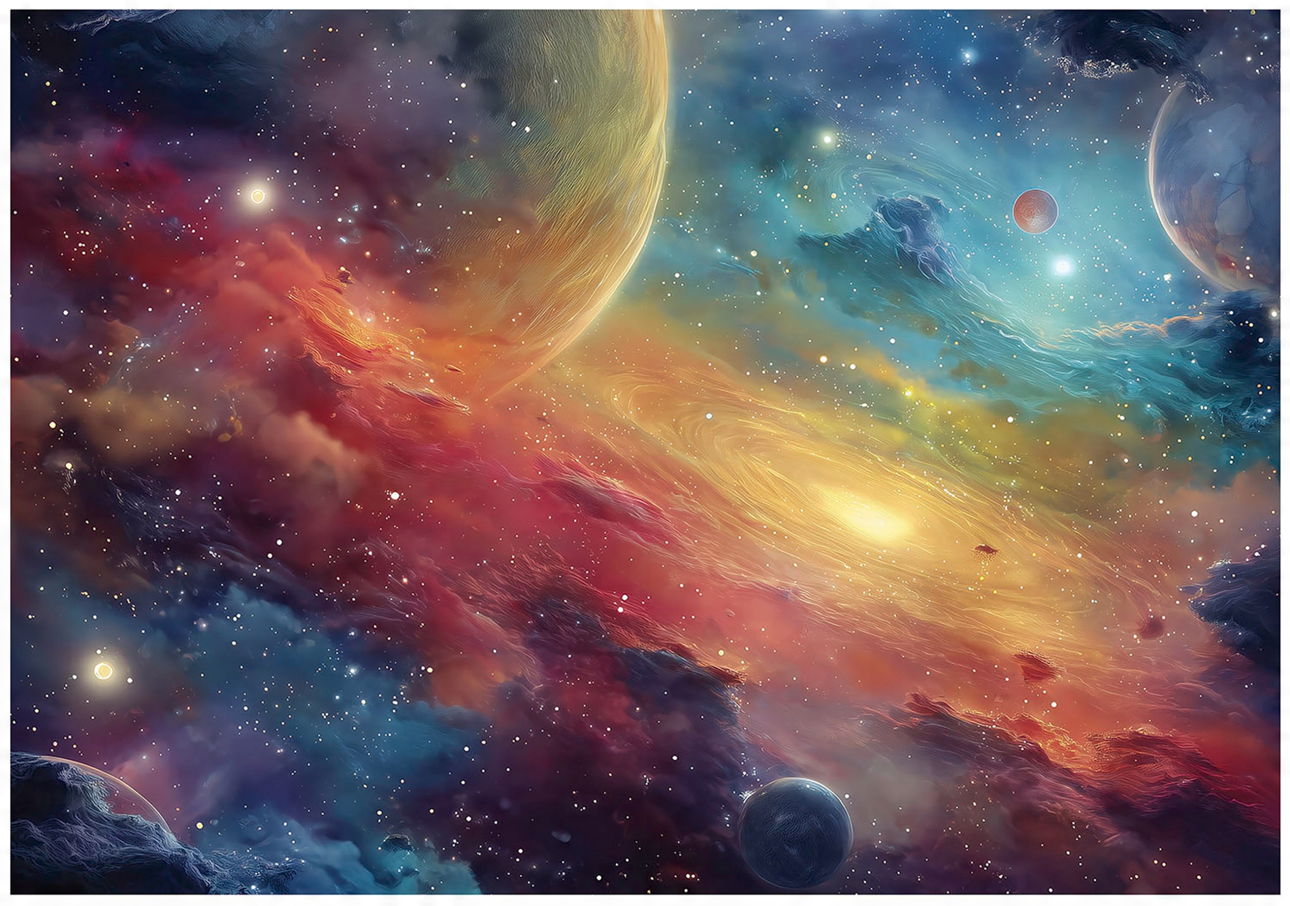 Wall mural for children, space planets, wallpaper for a child's room,