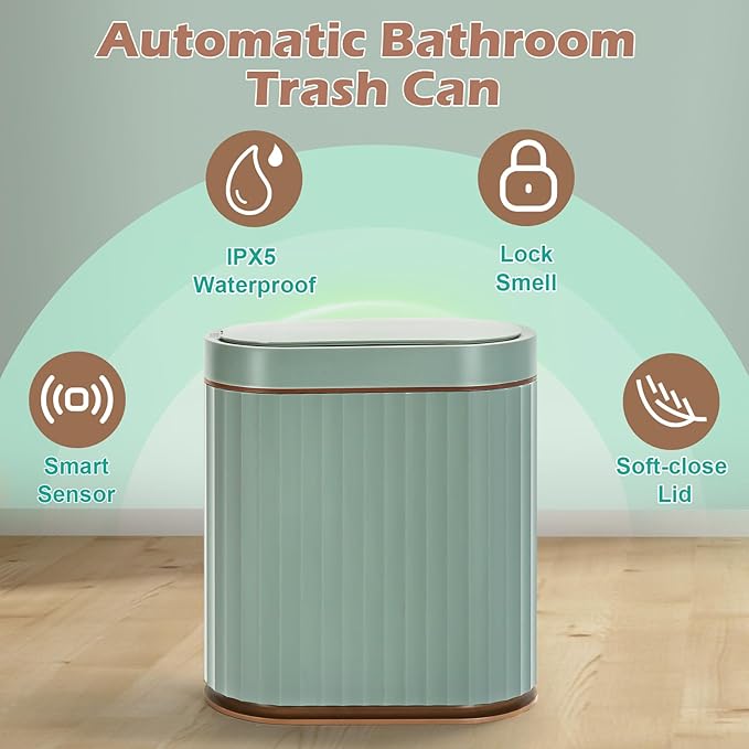 SMARTTOSS Bathroom Trash Can with Automatic