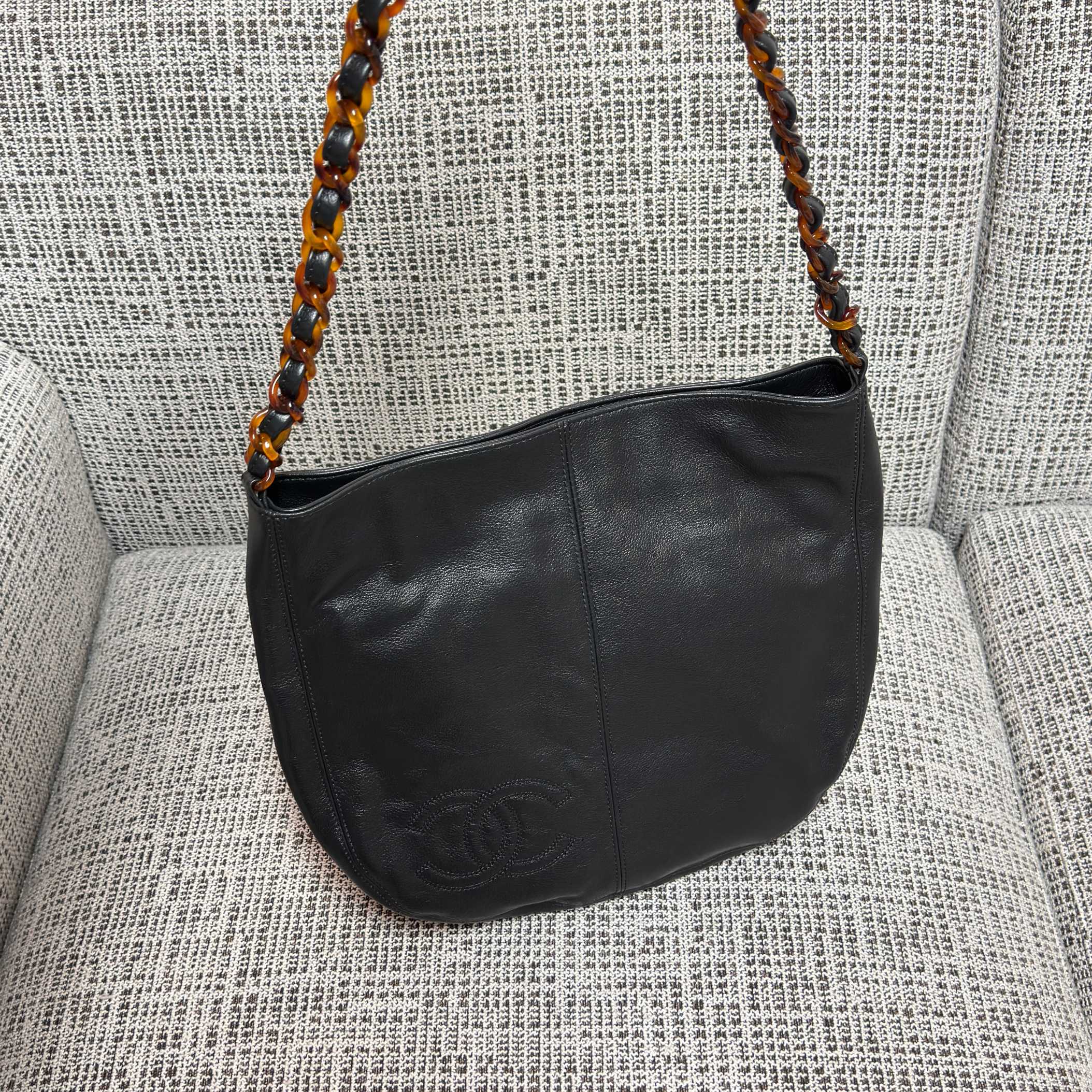 Vintage CC Tortoise Chain Bag（Suede Black） - Mocuir