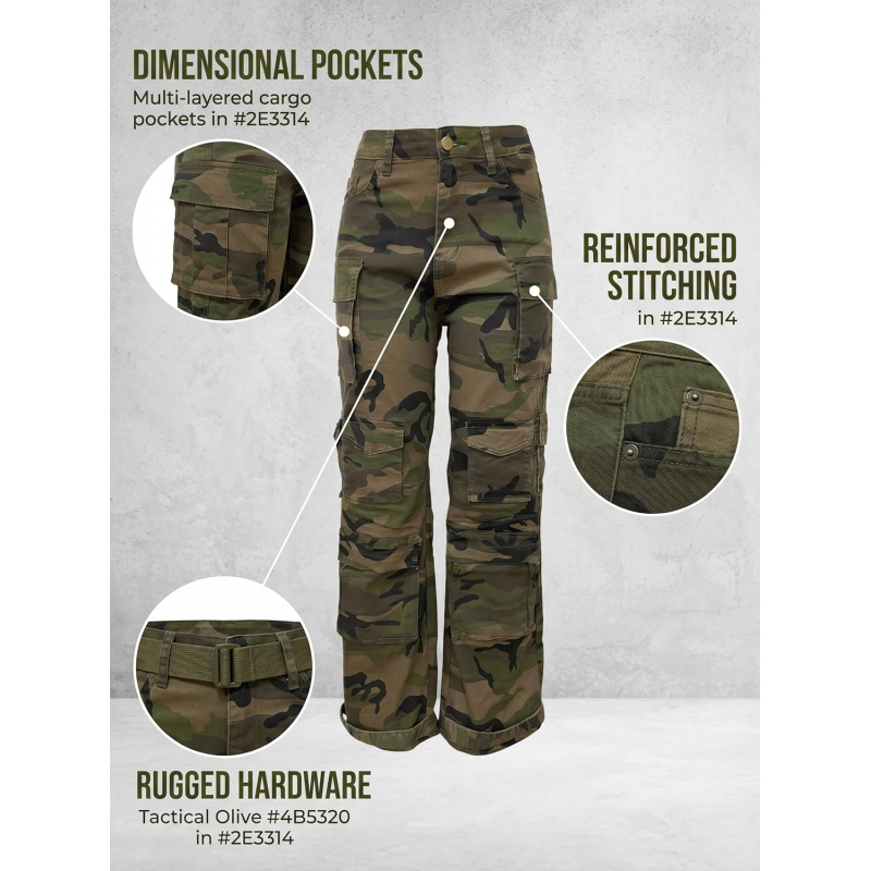 Women's Cargo Baggy Straight Jeans Streetwear