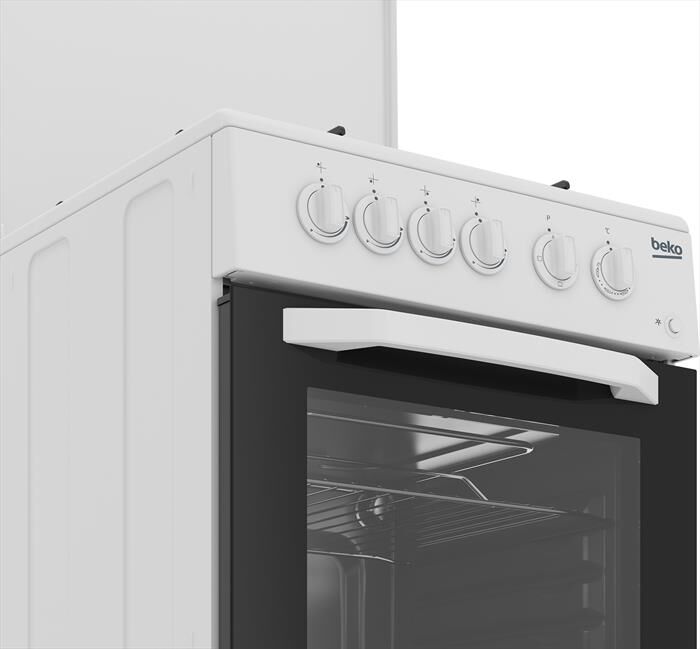 BEKO - Cucina a gas CSS42014FW-Nero, Bianco
