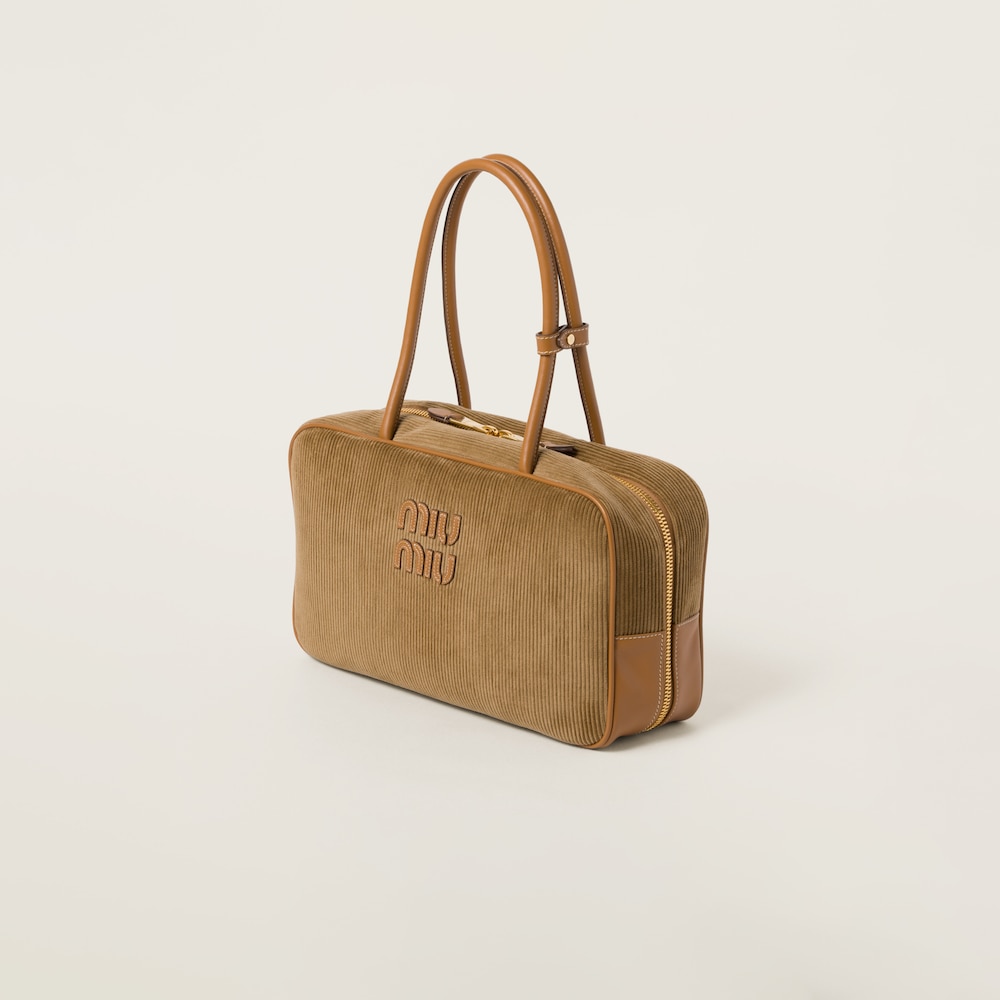 Beau corduroy top-handle bag