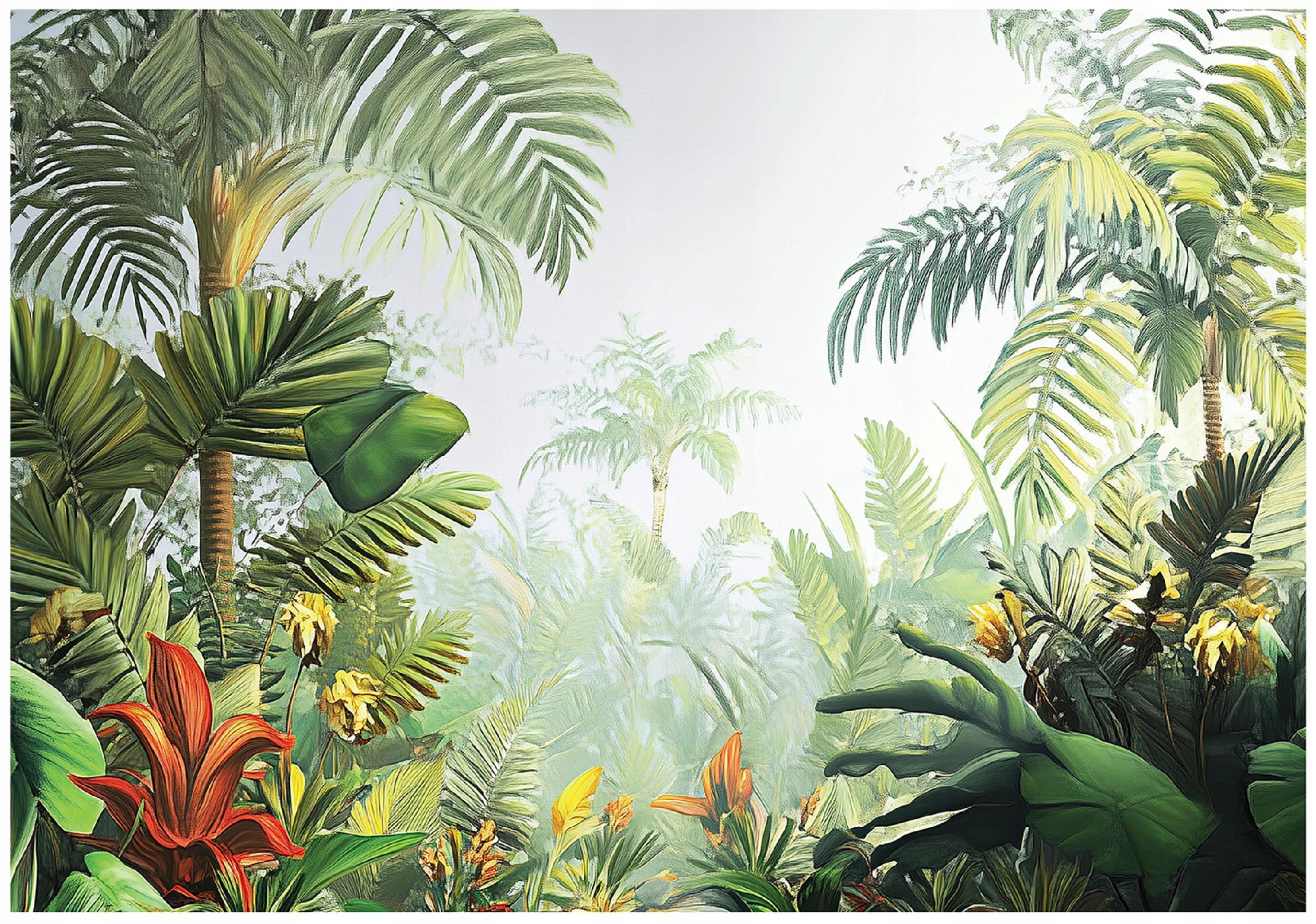 Jungle wall mural, tropical forest, bedroom, living room, non-woven wallpaper,