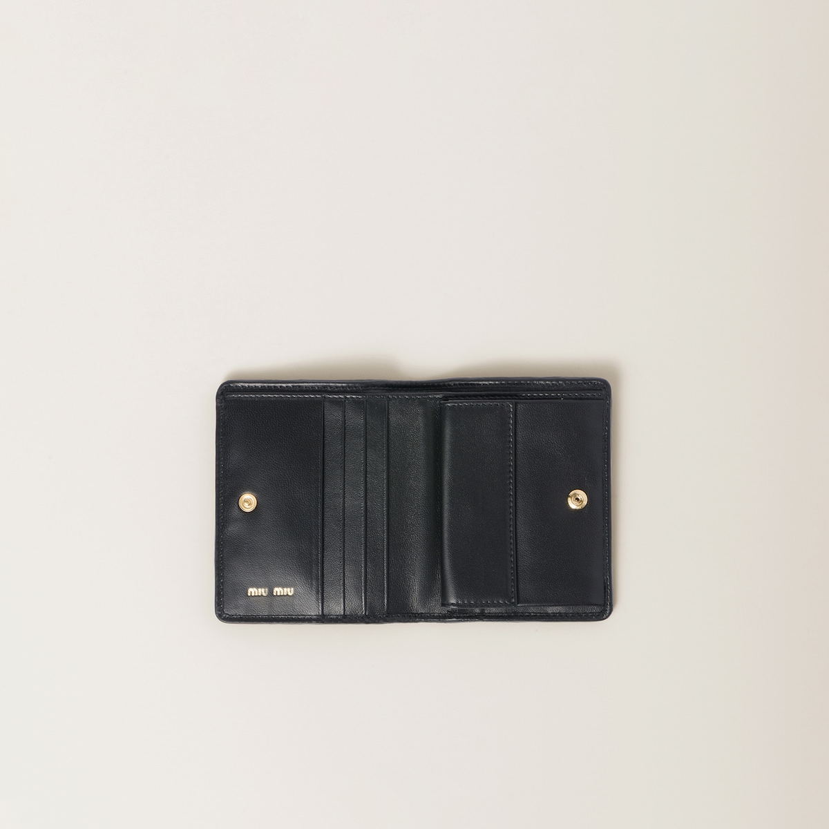 Small matelassé nappa leather wallet
