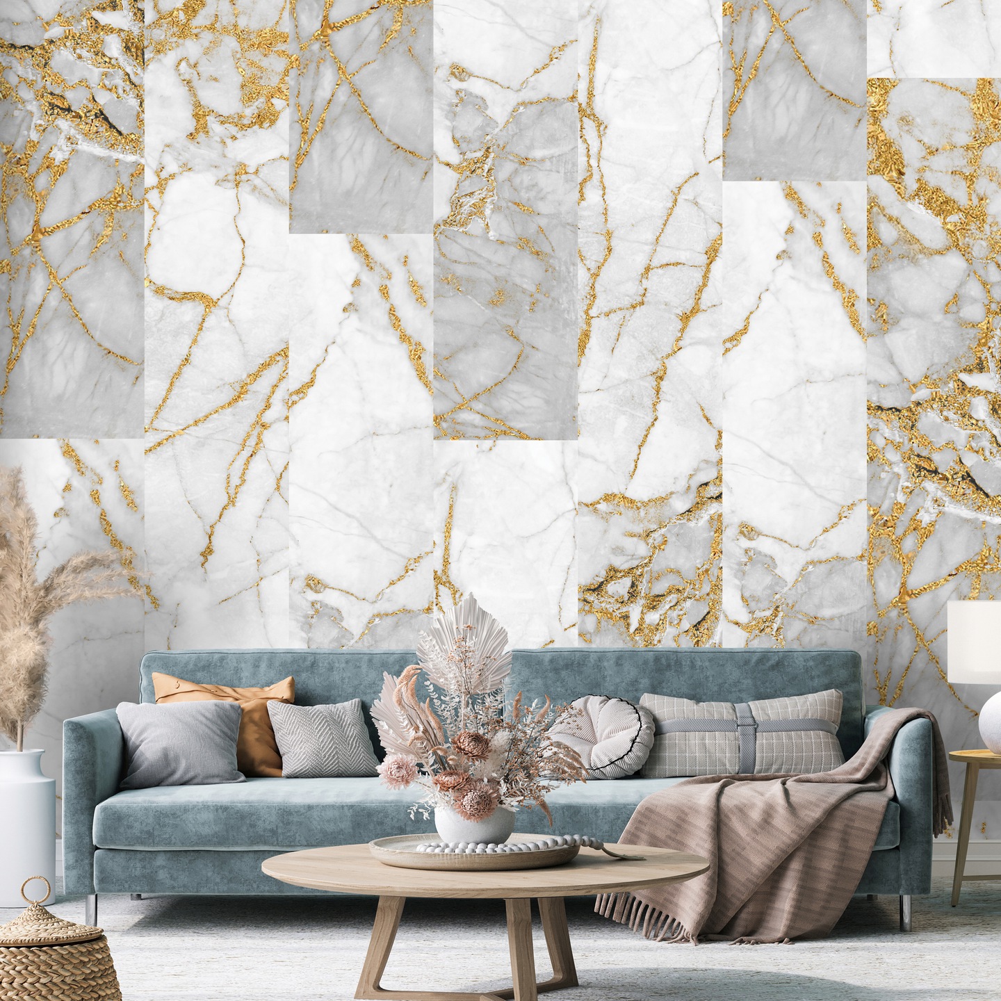 Wallpaper on non-woven fabric: marble wallpaper roll