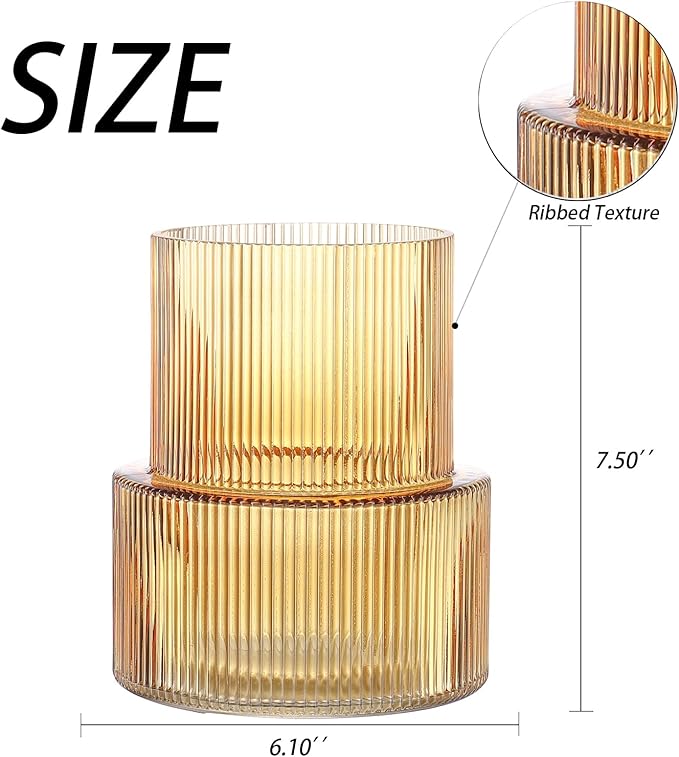 VASEA Amber Glass Vase