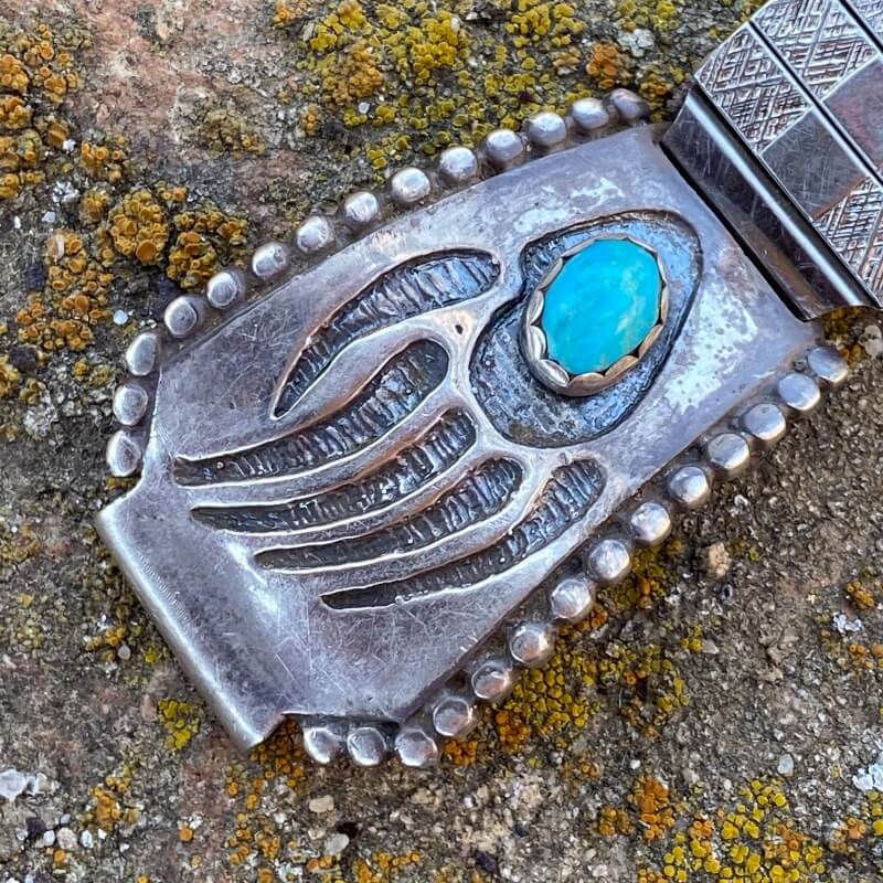 Old Maisel's Trading Post Navajo Turquoise Watch Band 925