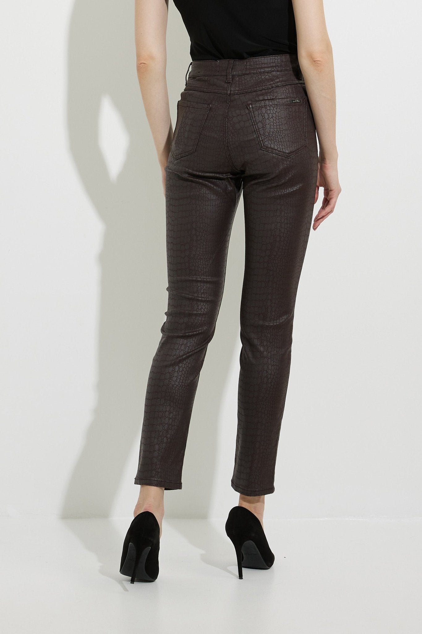 ‌Snakeskin Slim Leather Jeans‌