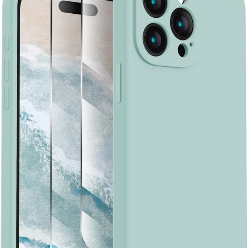 CASEOLOGY Silicone Upgraded [Camera Protection] Phone Case with [2 Screen Protectors]