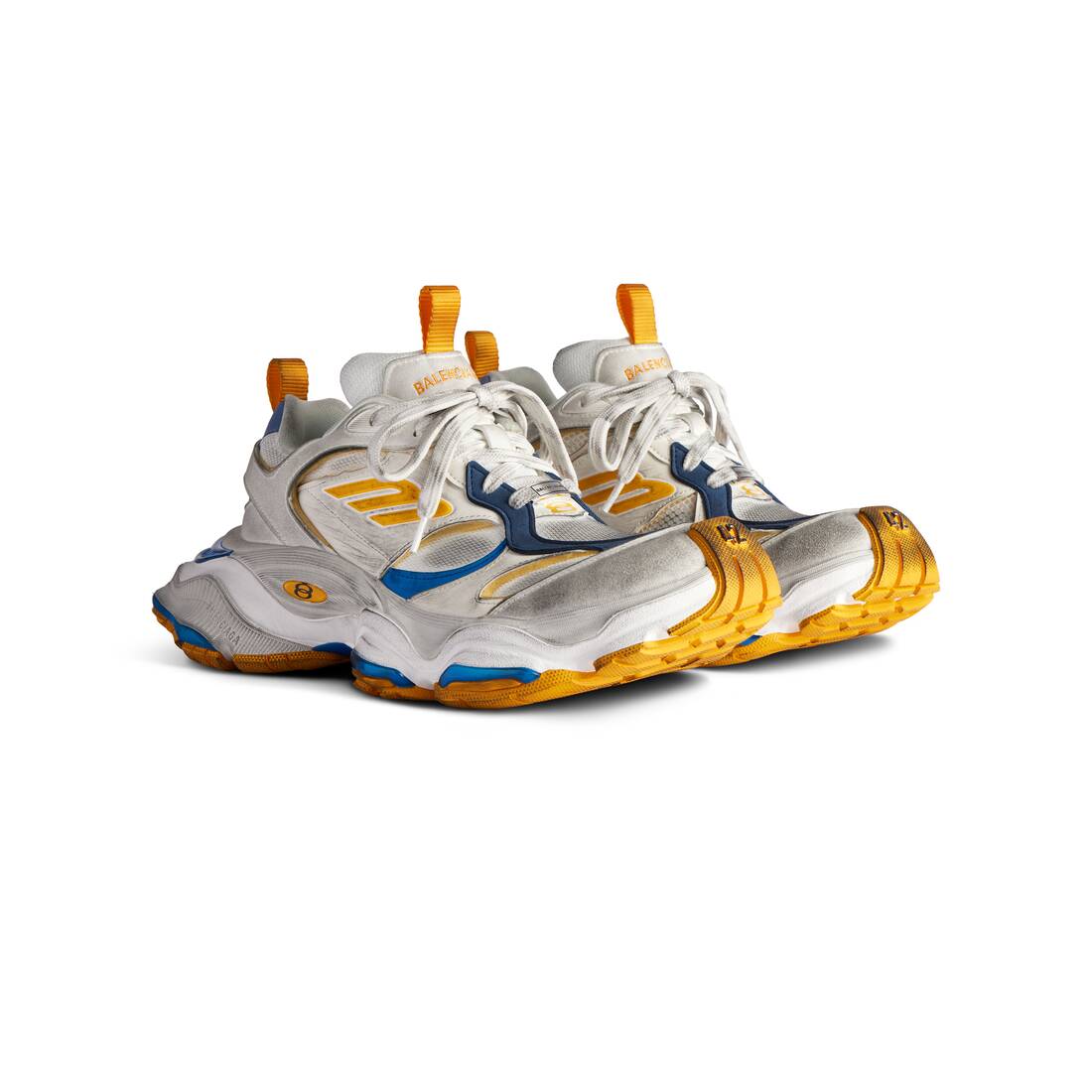 Mens Cargo Sneaker in White/grey/orange/blue