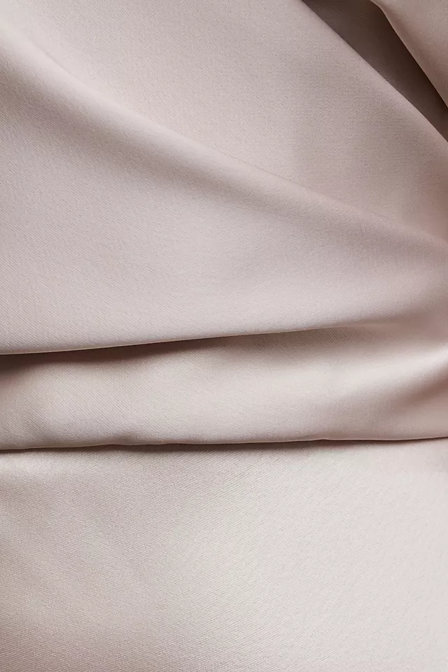 Sophisticated Off-Shoulder Satin Column Gown NEUTRAL