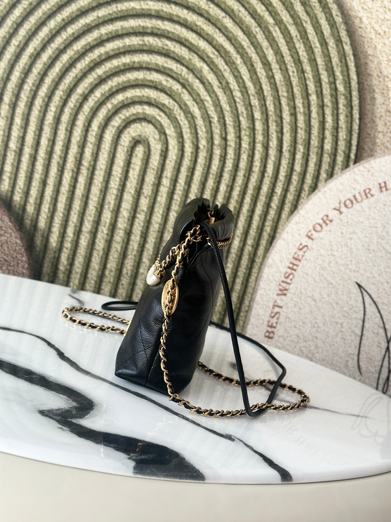 22 Mini Black Pearl Edition Hobo Bag - Mocuir