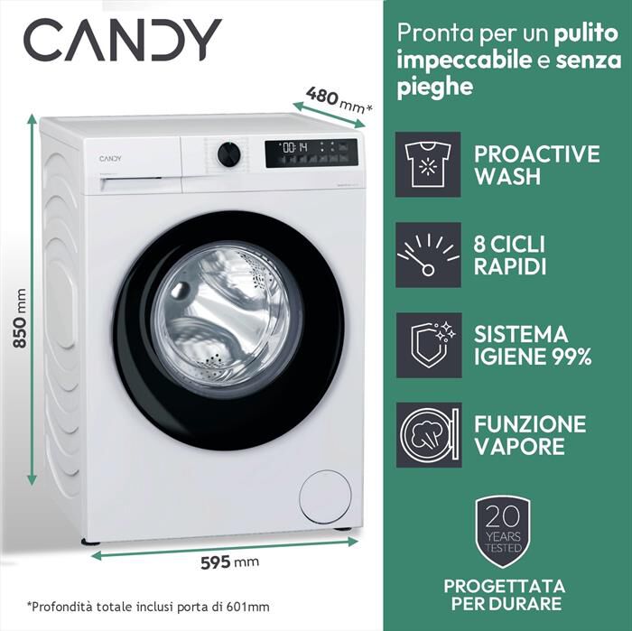 CANDY - Lavatrice GD 48SB6-S 8Kg Classe A-Bianco