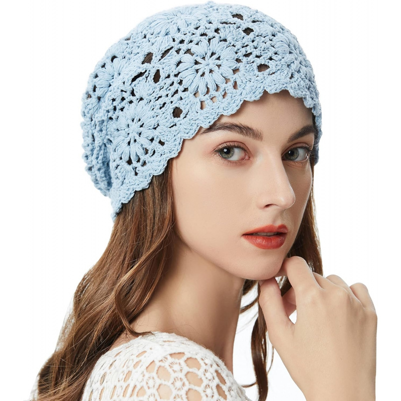 Women's Cotton Crochet Slouchy Beanie Hat
