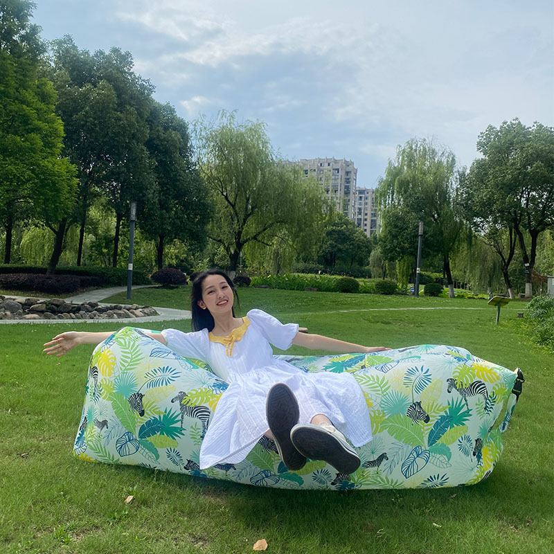 Outdoor Lazy Inflatable Sofa Air Mattress Nap Internet Popular Air Cushion Bed Folding Single Person Portable Camping Chair
